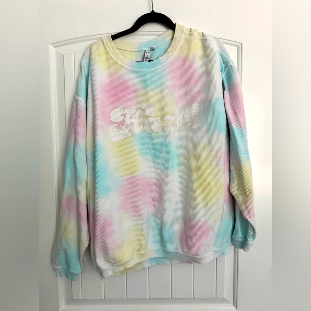 Hazel Pastel Tie-Dye Crew Neck Sweater